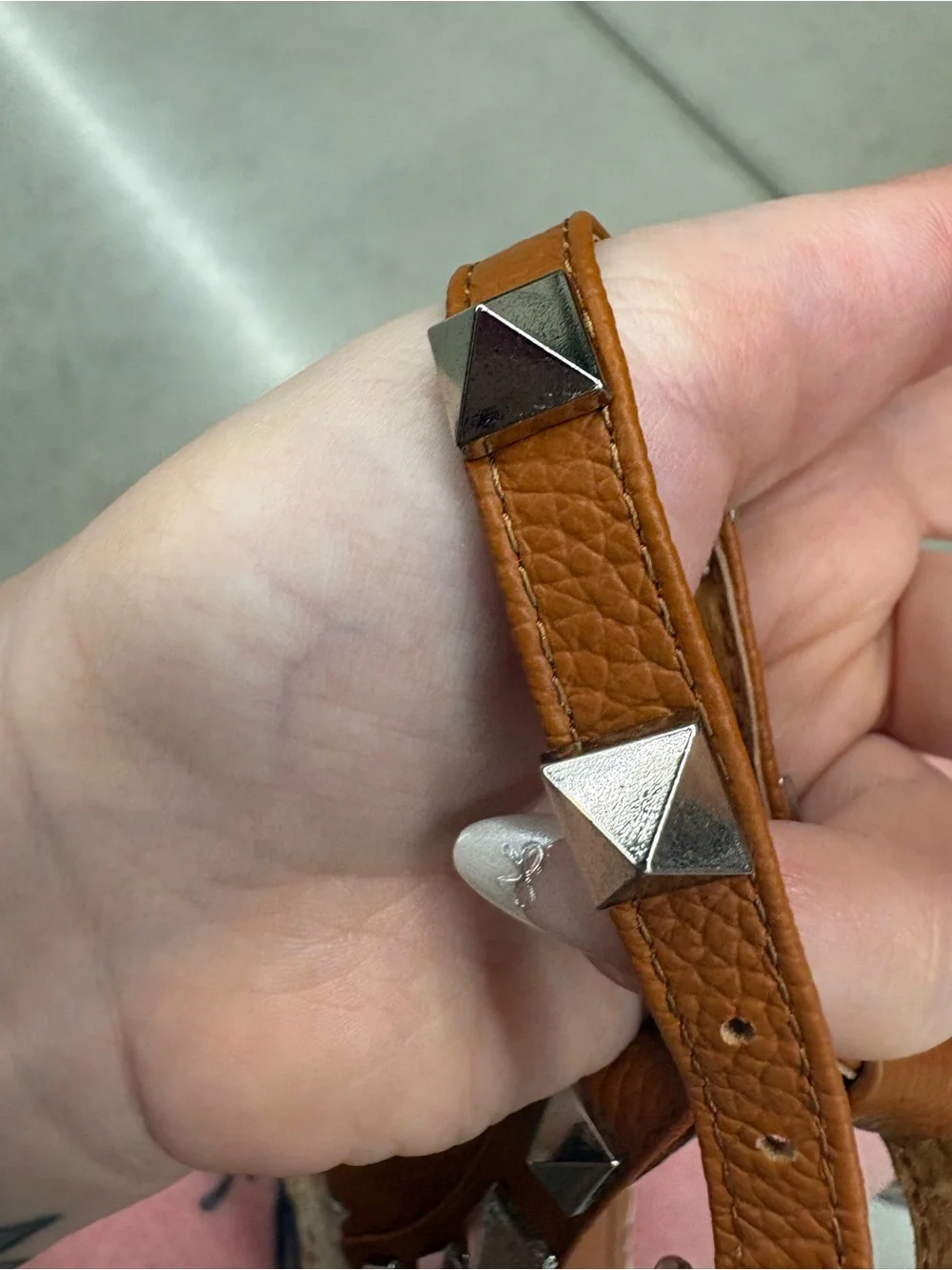 Valentino Garavani tan leather